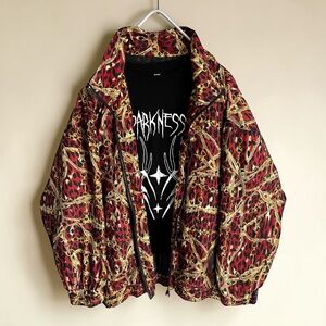 Vintage Bogari 100% Silk Bomber Colorful Jacket Oversized 80s 90s Zip Front 2X